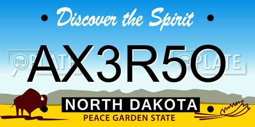AX3R5O North Dakota License Plate