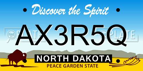 AX3R5Q North Dakota License Plate