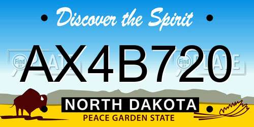 AX4B720 North Dakota License Plate