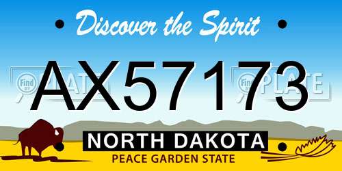 AX57173 North Dakota License Plate