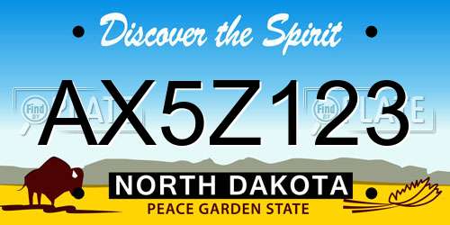 AX5Z123 North Dakota License Plate