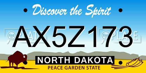 AX5Z173 North Dakota License Plate