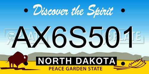 AX6S501 North Dakota License Plate