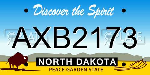AXB2173 North Dakota License Plate