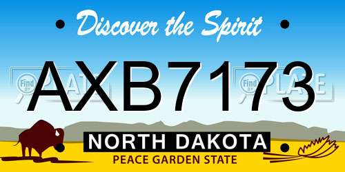 AXB7173 North Dakota License Plate