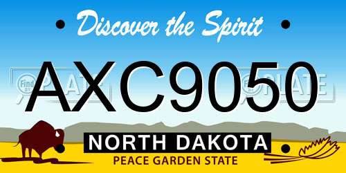 AXC9050 North Dakota License Plate