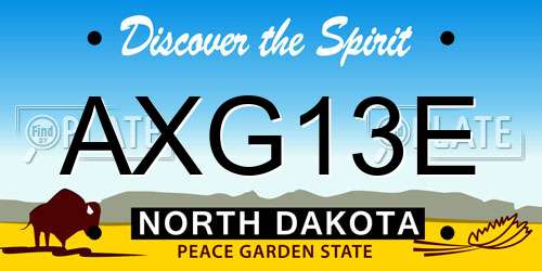 AXG13E North Dakota License Plate