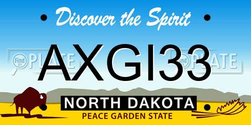 AXGI33 North Dakota License Plate