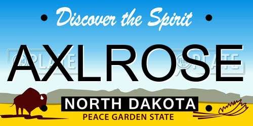 AXLROSE North Dakota License Plate