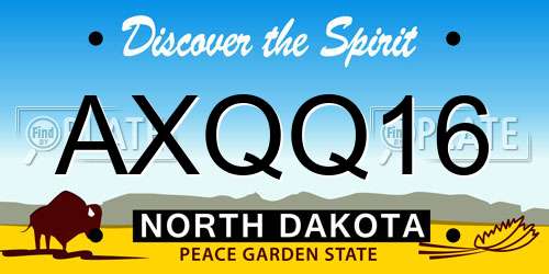 AXQQ16 North Dakota License Plate