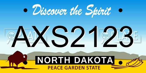 AXS2123 North Dakota License Plate