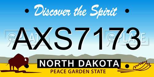 AXS7173 North Dakota License Plate