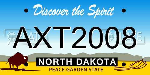 AXT2008 North Dakota License Plate