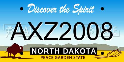 AXZ2008 North Dakota License Plate