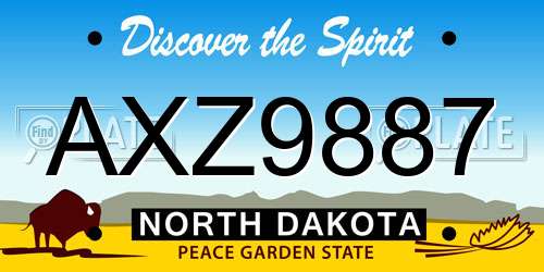 AXZ9887 North Dakota License Plate