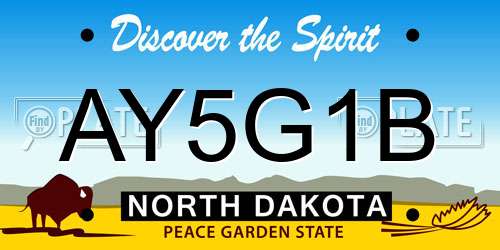 AY5G1B North Dakota License Plate