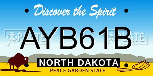 AYB61B North Dakota License Plate