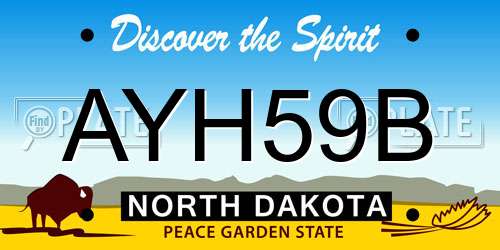 AYH59B North Dakota License Plate