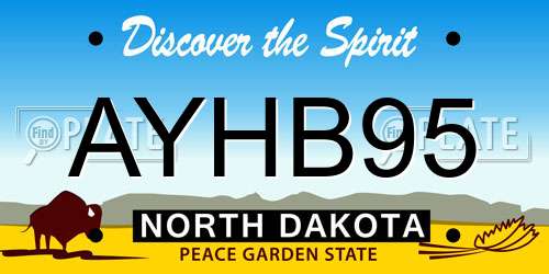 AYHB95 North Dakota License Plate