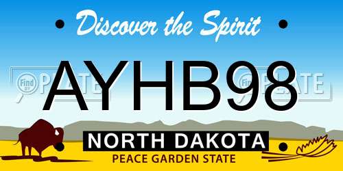 AYHB98 North Dakota License Plate