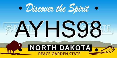 AYHS98 North Dakota License Plate