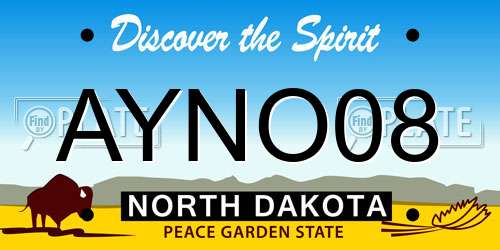 AYNO08 North Dakota License Plate