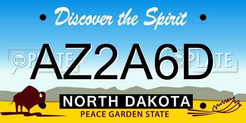 AZ2A6D North Dakota License Plate