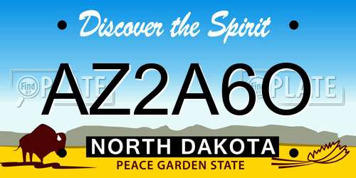 AZ2A6O North Dakota License Plate