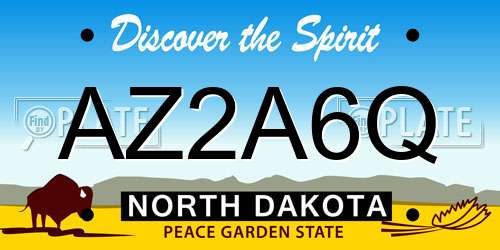 AZ2A6Q North Dakota License Plate