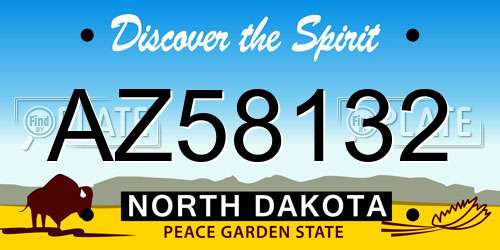 AZ58132 North Dakota License Plate