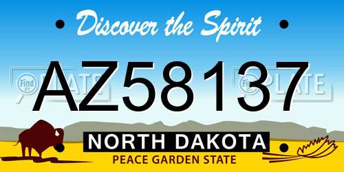 AZ58137 North Dakota License Plate