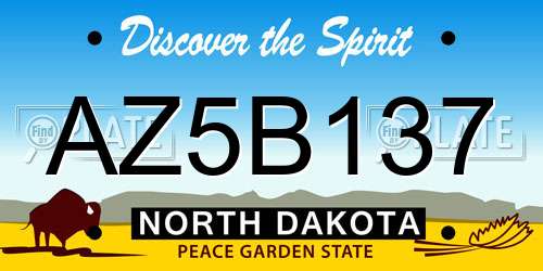 AZ5B137 North Dakota License Plate