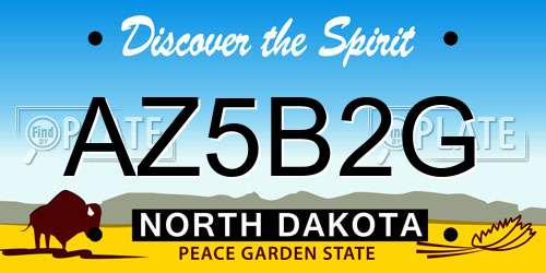AZ5B2G North Dakota License Plate