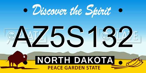 AZ5S132 North Dakota License Plate
