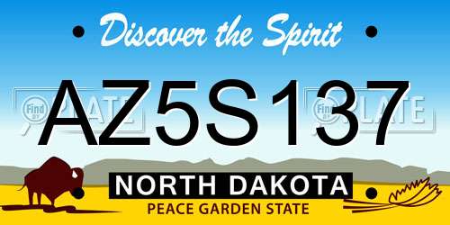 AZ5S137 North Dakota License Plate
