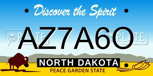 AZ7A6O North Dakota License Plate