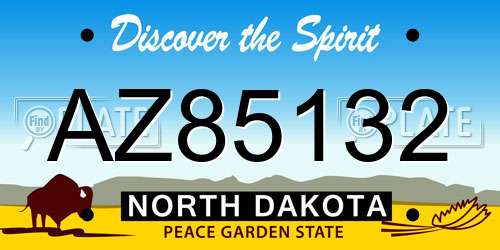 AZ85132 North Dakota License Plate