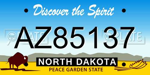 AZ85137 North Dakota License Plate