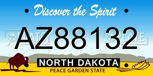 AZ88132 North Dakota License Plate