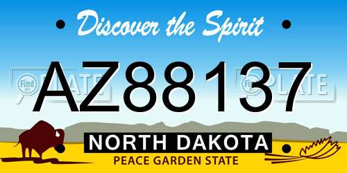 AZ88137 North Dakota License Plate