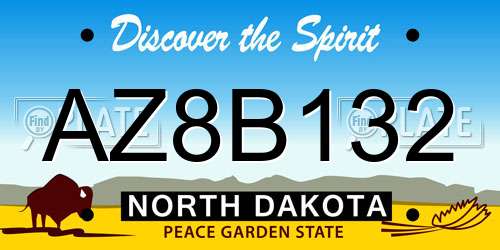 AZ8B132 North Dakota License Plate