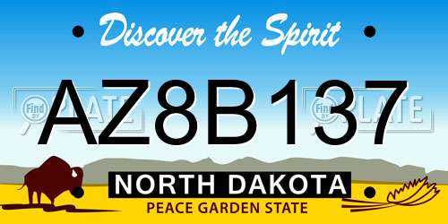 AZ8B137 North Dakota License Plate