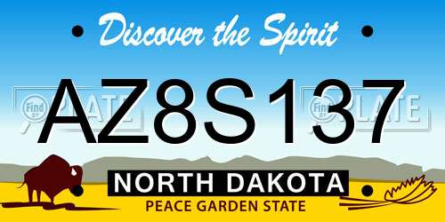 AZ8S137 North Dakota License Plate