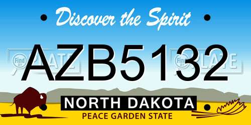 AZB5132 North Dakota License Plate
