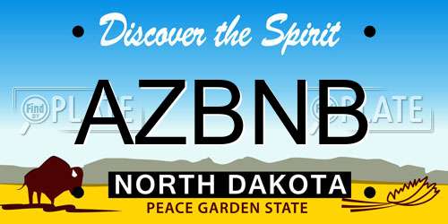 AZBNB North Dakota License Plate