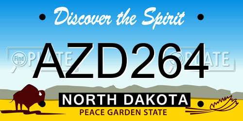 AZD264 North Dakota License Plate