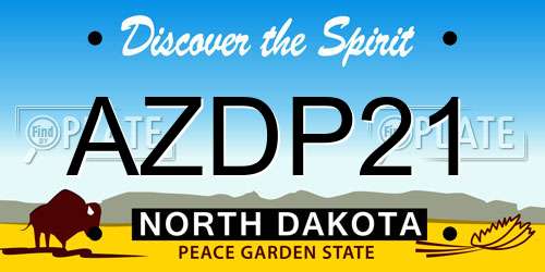 AZDP21 North Dakota License Plate