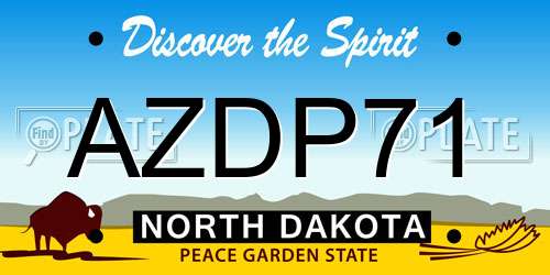 AZDP71 North Dakota License Plate