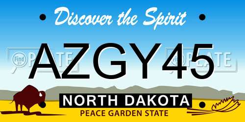AZGY45 North Dakota License Plate