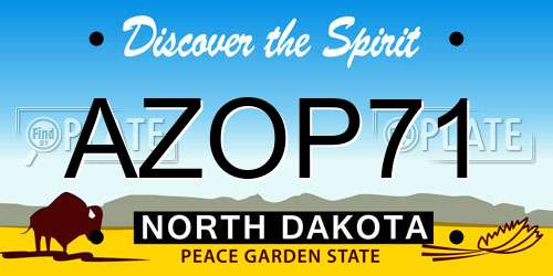AZOP71 North Dakota License Plate
